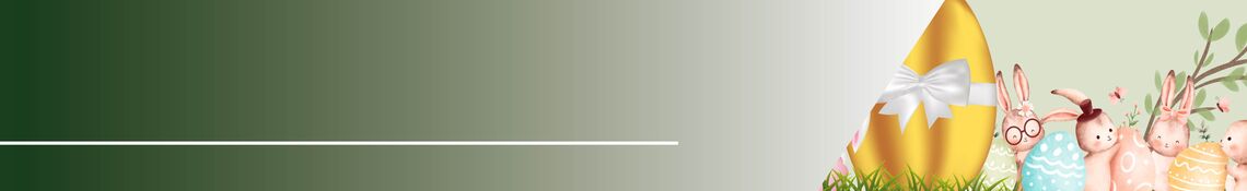 Goldenes Ei und Hasenfiguren auf grünem Hintergrund