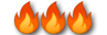 Drei Flammen-Emojis nebeneinander.