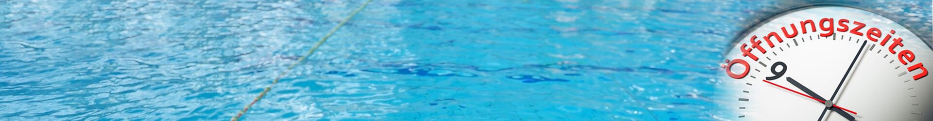 Wasser mit einer Uhr, auf der Öffnungszeiten steht