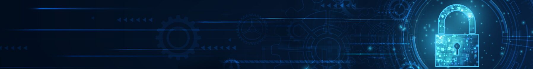 Digitales Vorhängeschloss in technologischer Umgebung